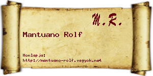 Mantuano Rolf névjegykártya